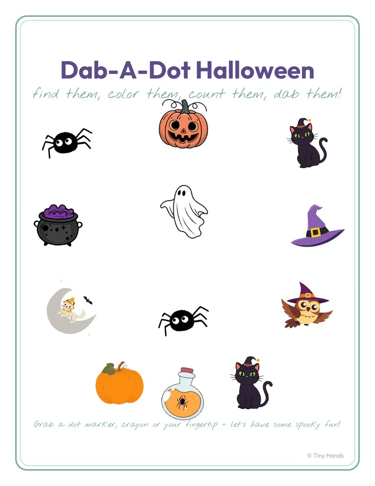 Dab-a-Dot Halloween Packet printable