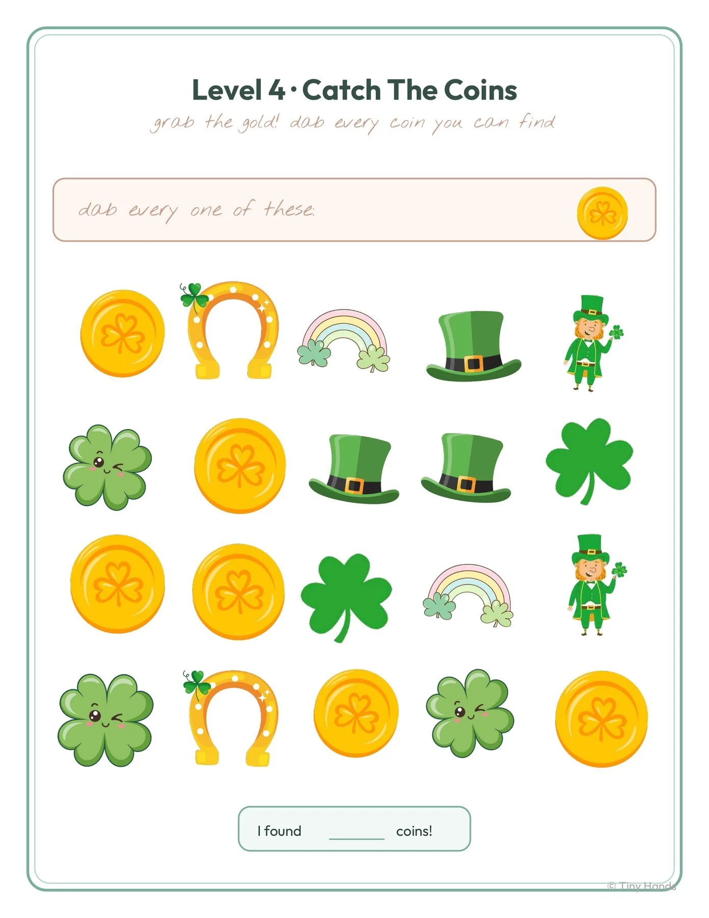 St. Patrick’s Day Same vs Different Dab & Color