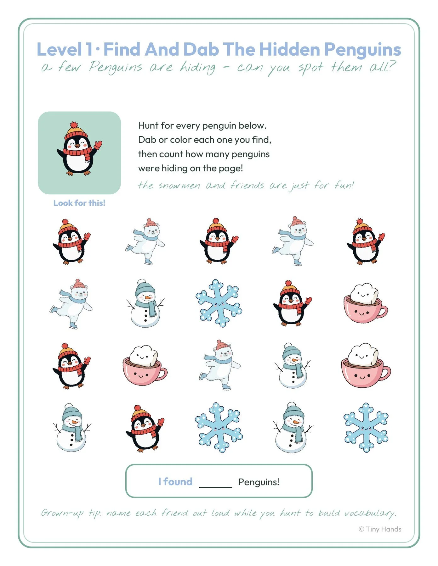 Dab-a-Dot Winter Packet