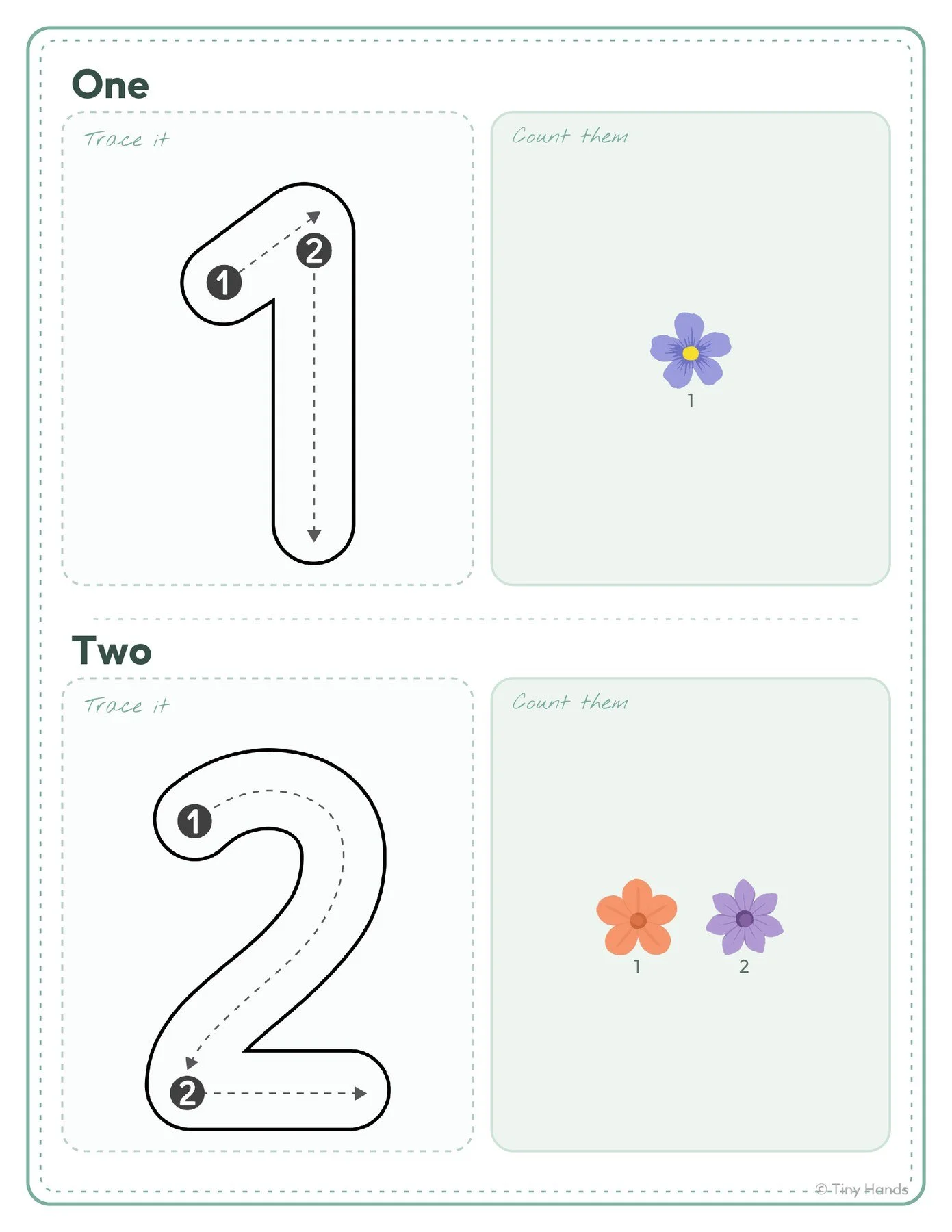 Count the Flowers 1–10