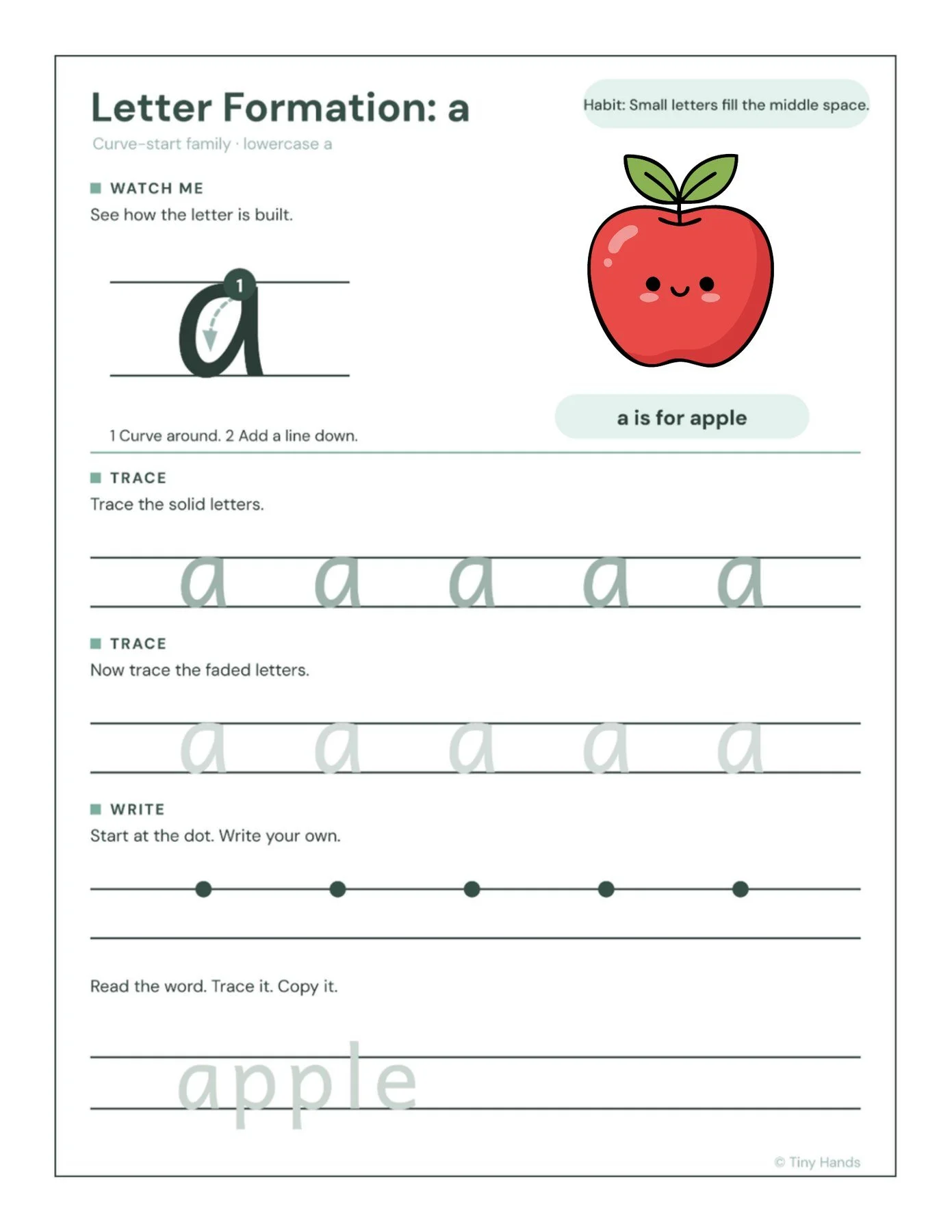Lowercase Letter Formation a–z