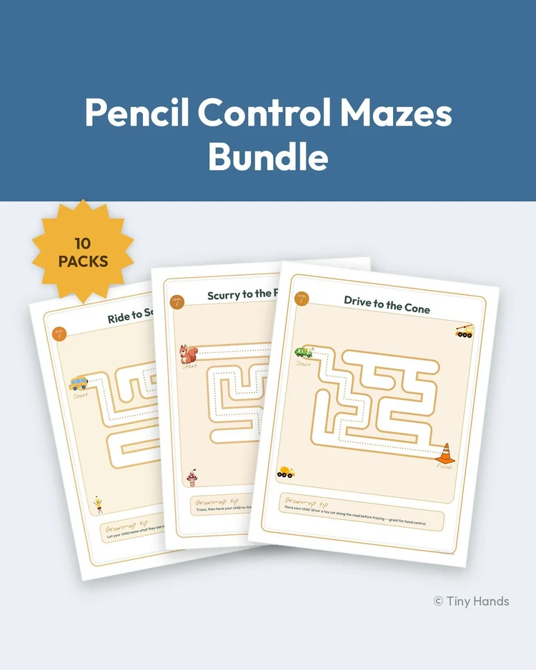 Pencil Control Mazes Bundle printable from Tiny Hands