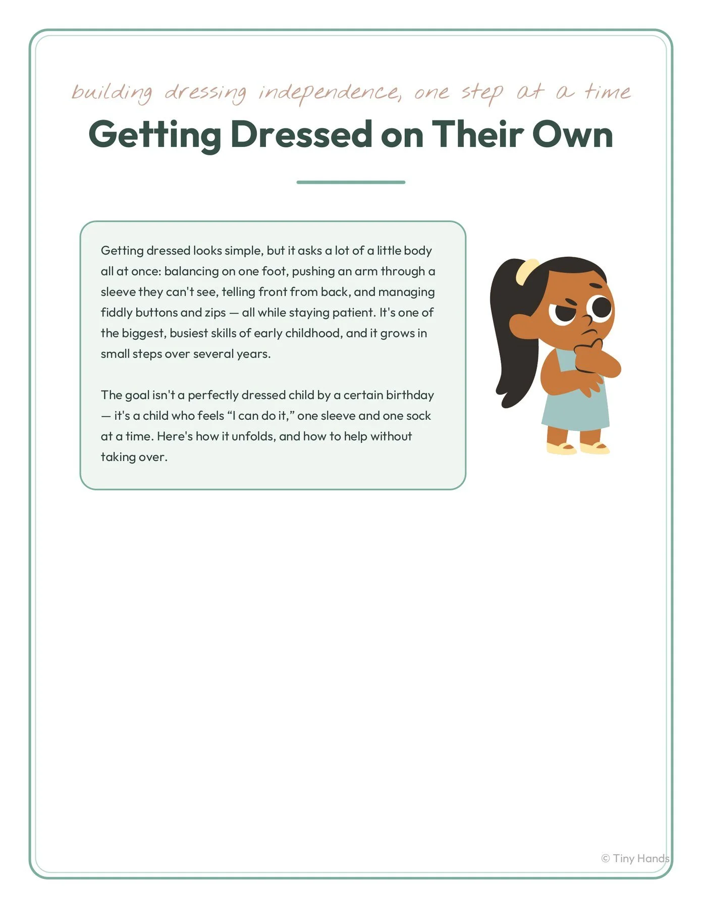 Getting Dressed on Their Own
