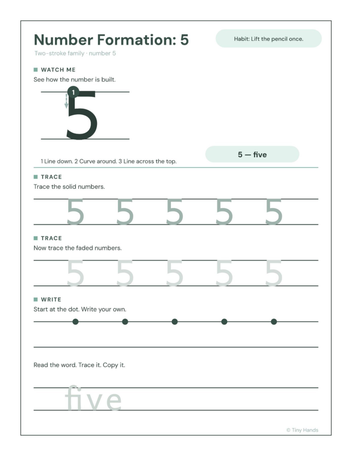 Number Formation 0–9