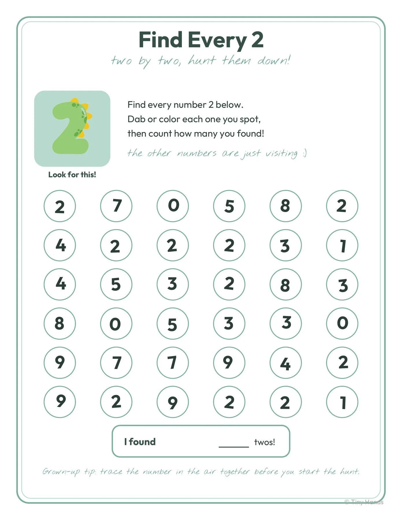 Dab the Numbers 0–9