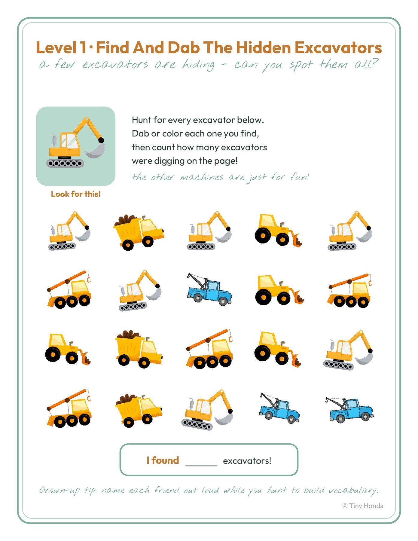 Dab-a-Dot Construction Packet