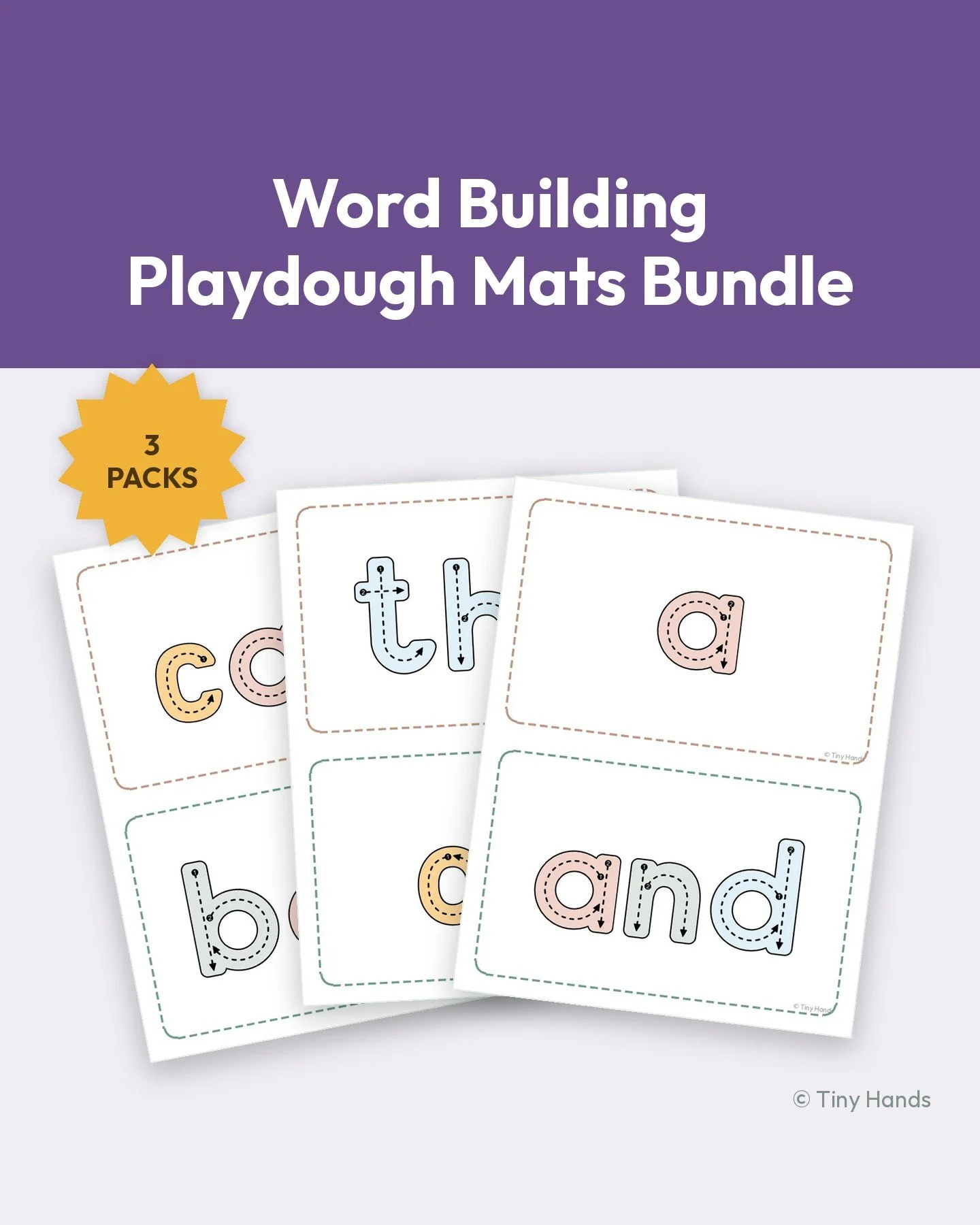 Word Building Playdough Mats Bundle