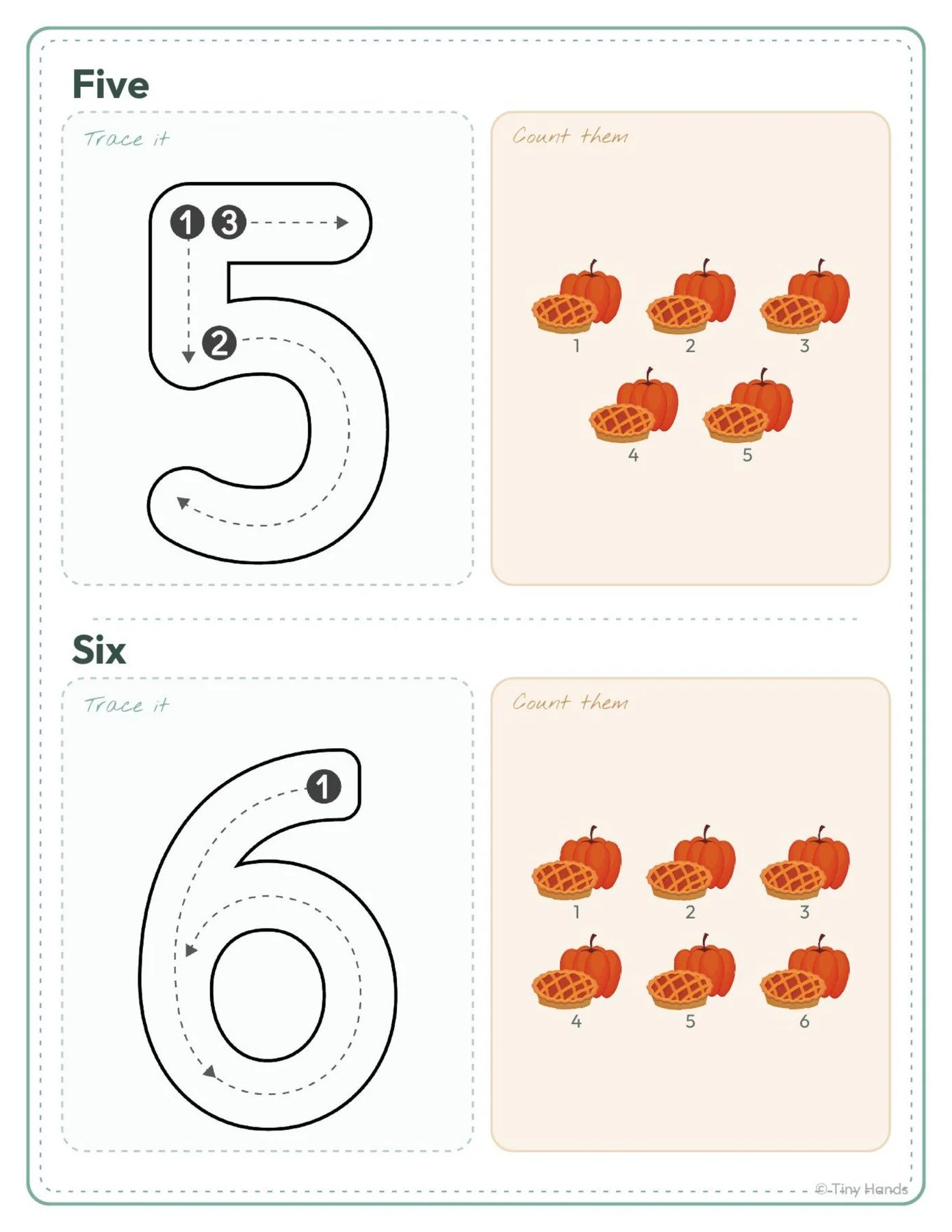 Count the Pumpkin Pies 1–10
