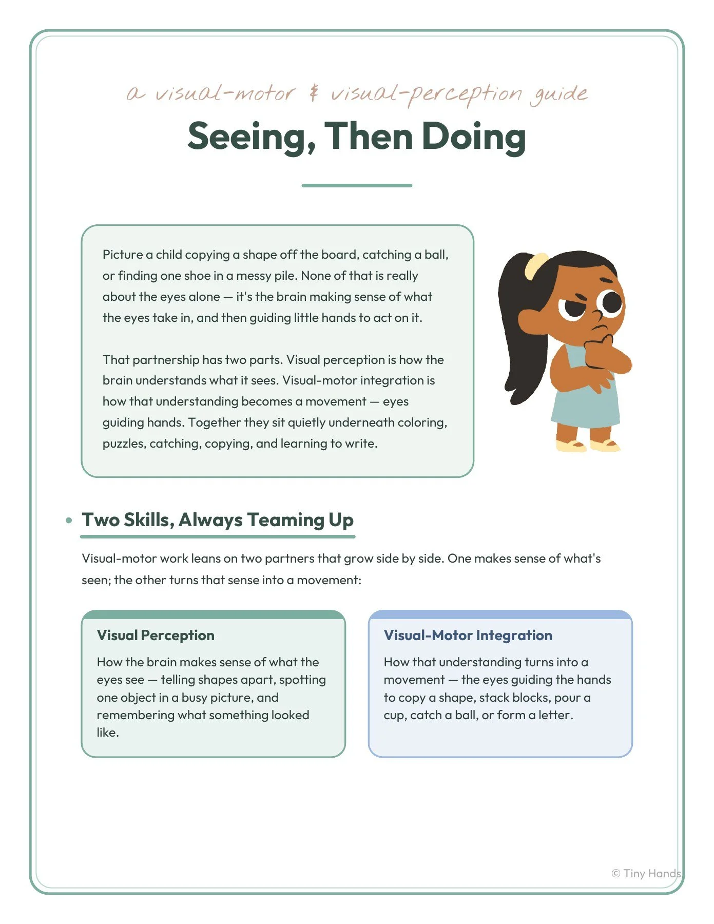 Seeing, Then Doing