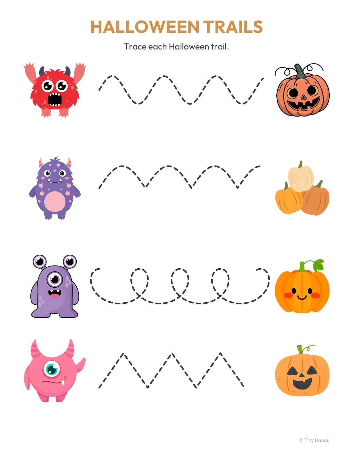Halloween Prewriting Strokes