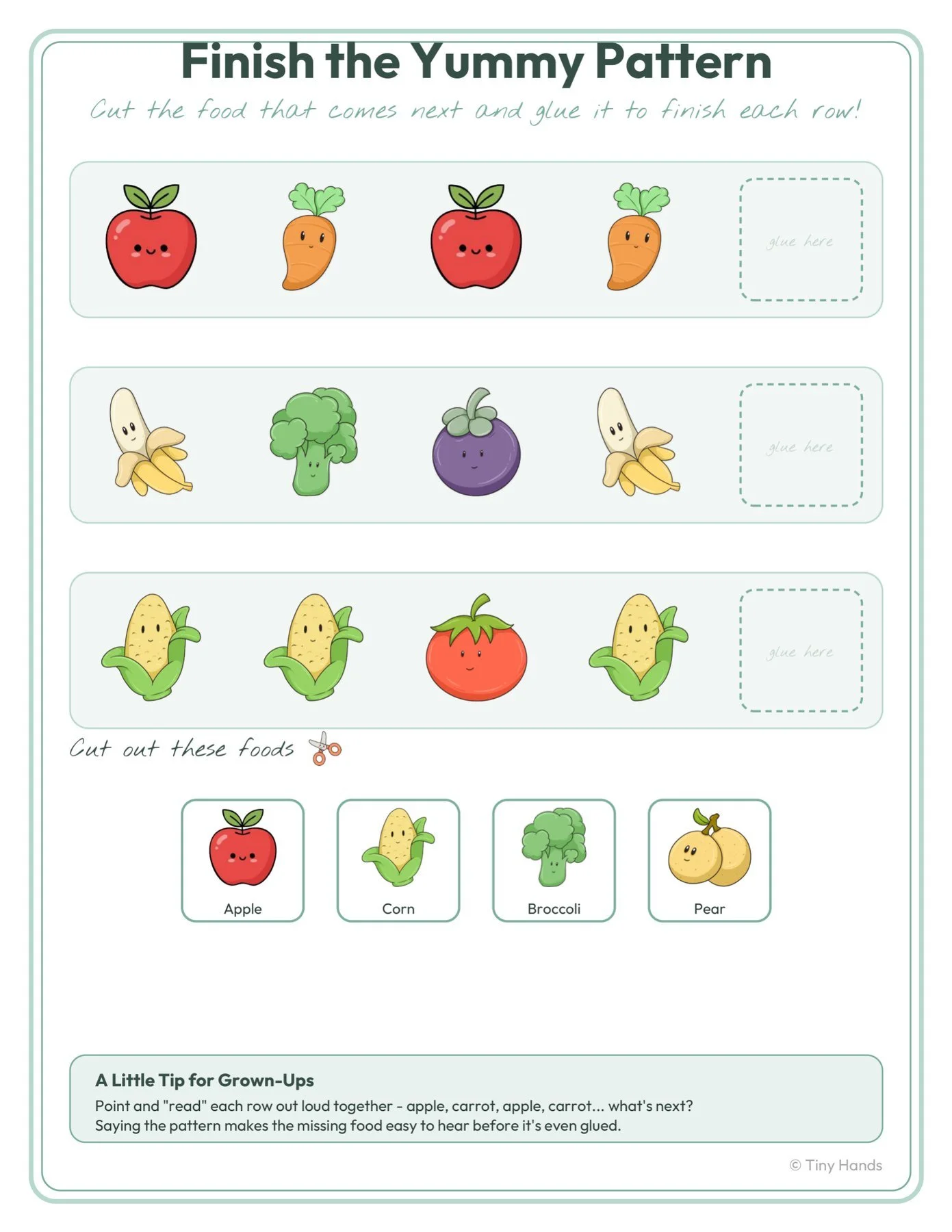 Fruits & Veggies Cut & Paste