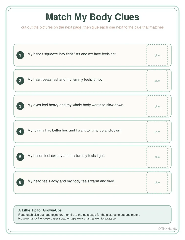 Interoception and Body Signals activity pack from Tiny Hands