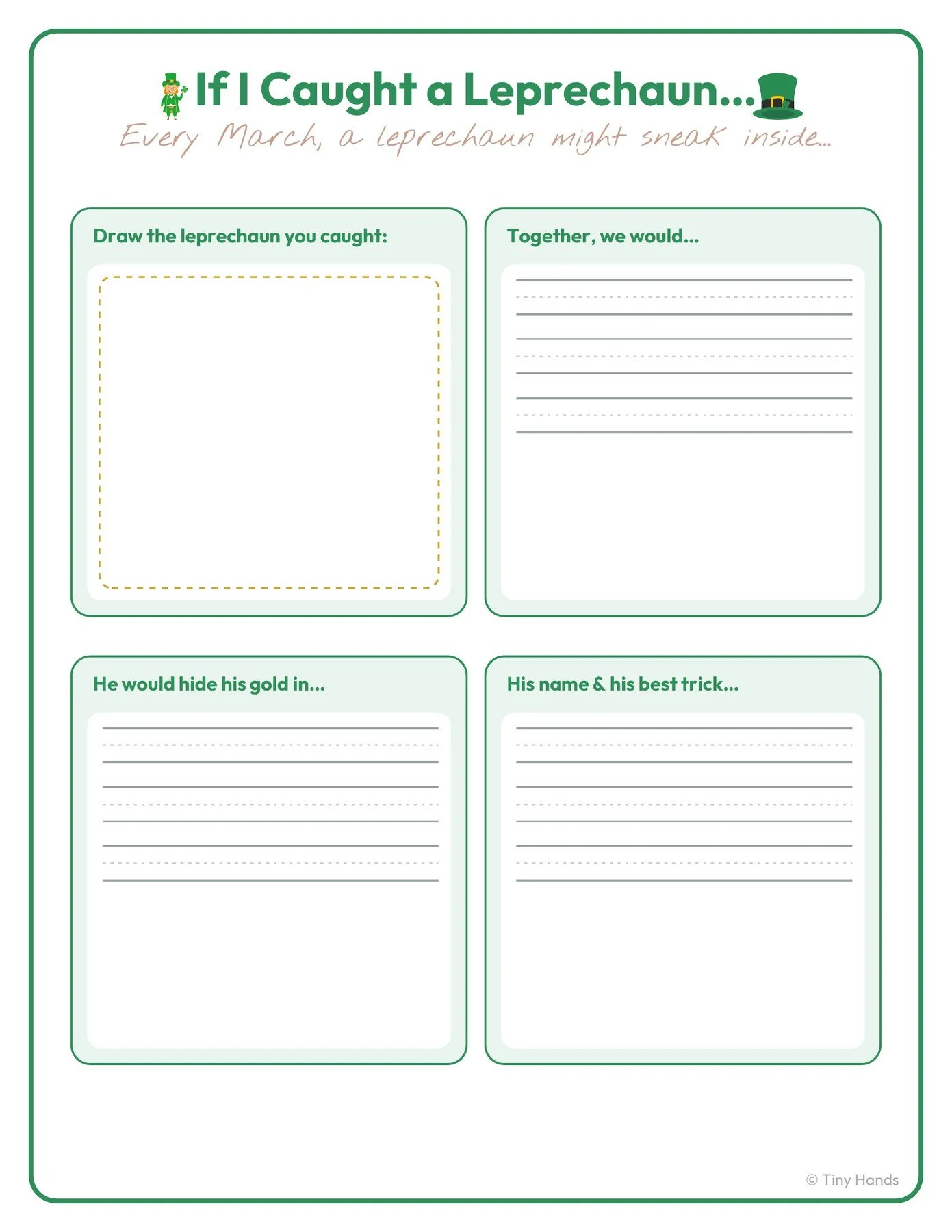 If I Caught a Leprechaun Writing Prompt