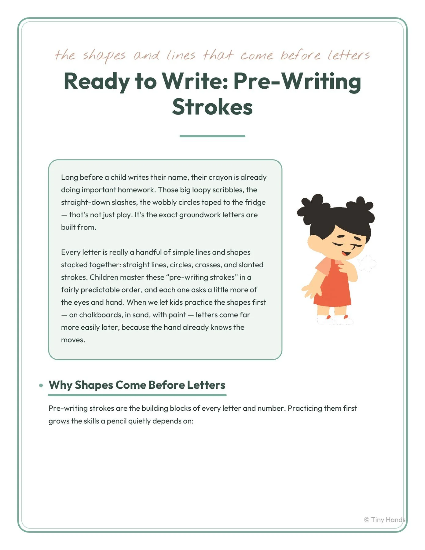 Pre-Writing Strokes: Shapes Before Letters