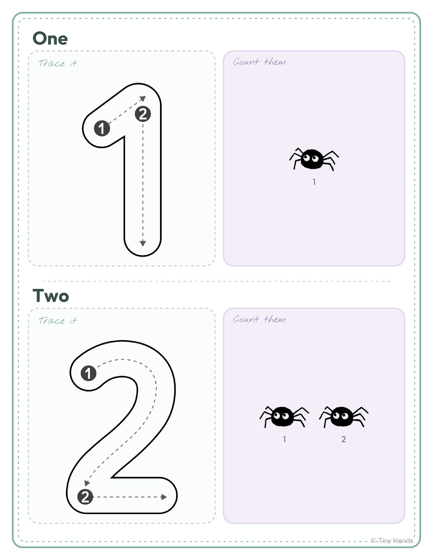 Count the Spiders 1–10
