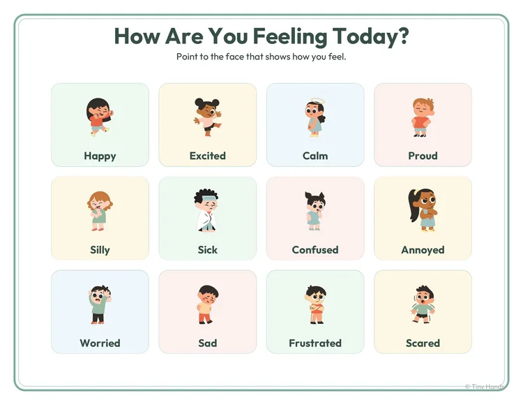 Feelings Identification Pack printable from Tiny Hands