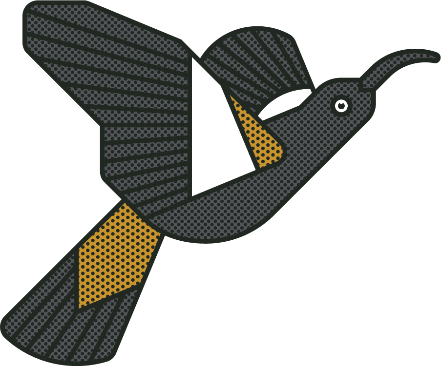 Pizza Mamo bird mascot illustration