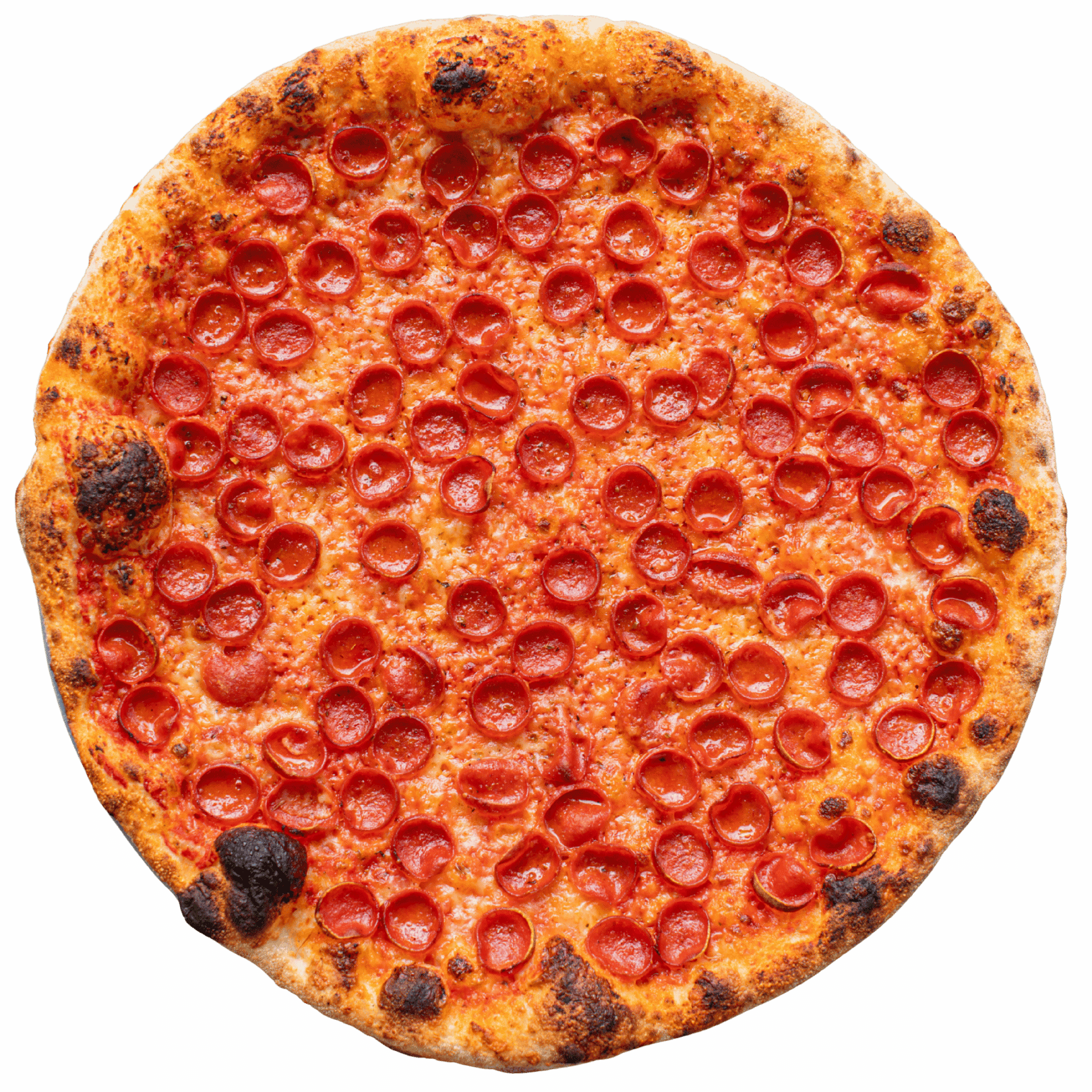 Round pepperoni pizza from Pizza Mamo in Honolulu