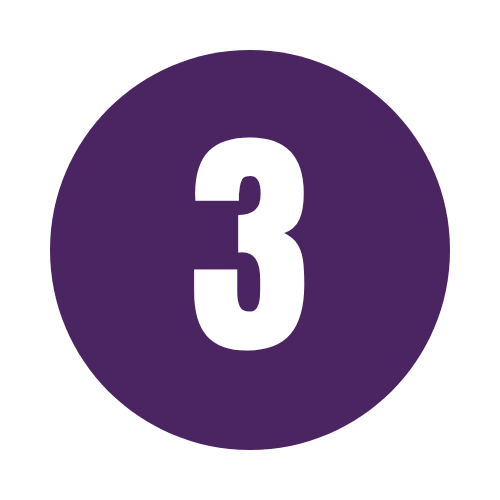 Purple circle with the white number 3 in the center.