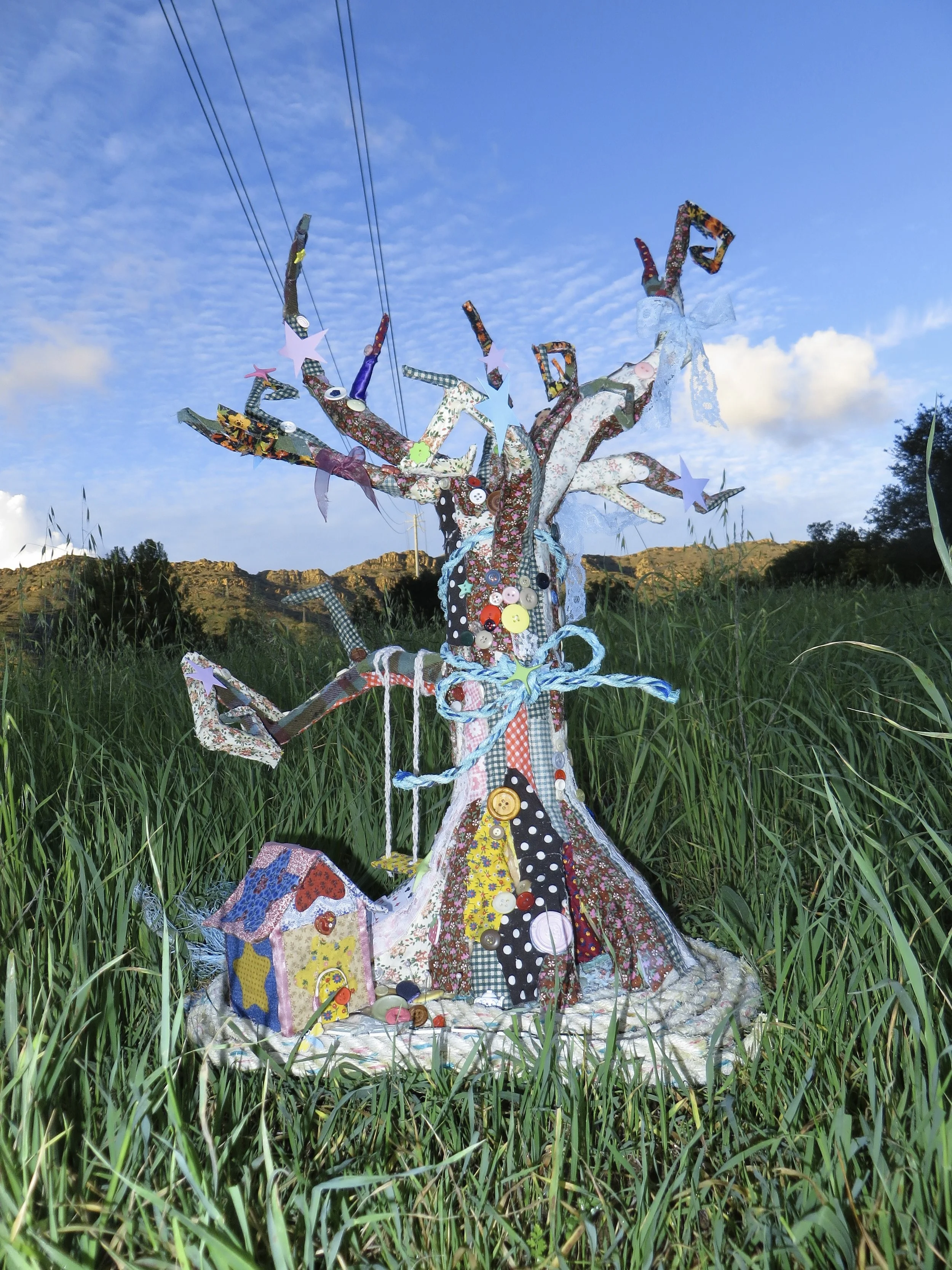 "Sanctuary" 2025, Assemblage Sculpture,
Marine Debris, Vintage Textile, & Found objects