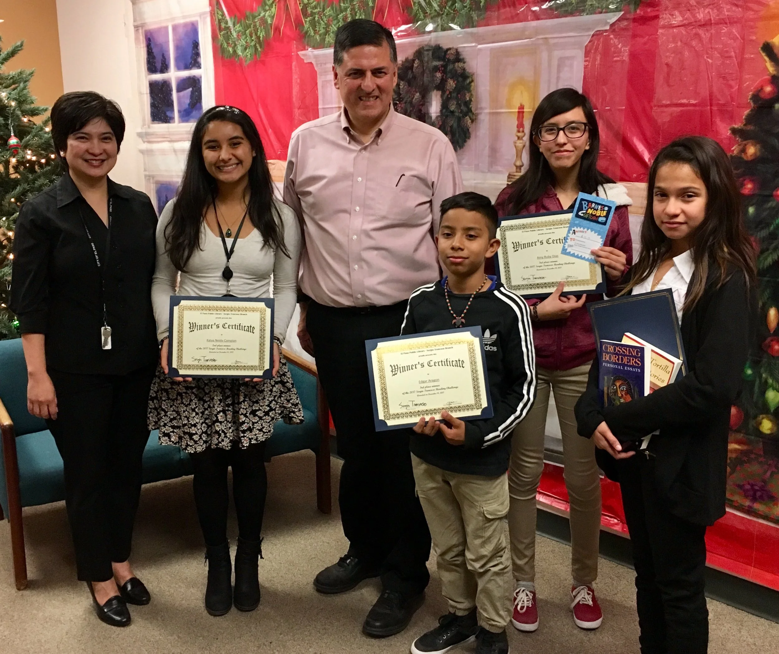 Winners of Troncoso Reading Prizes at Sergio Troncoso Branch Library, 2017.
