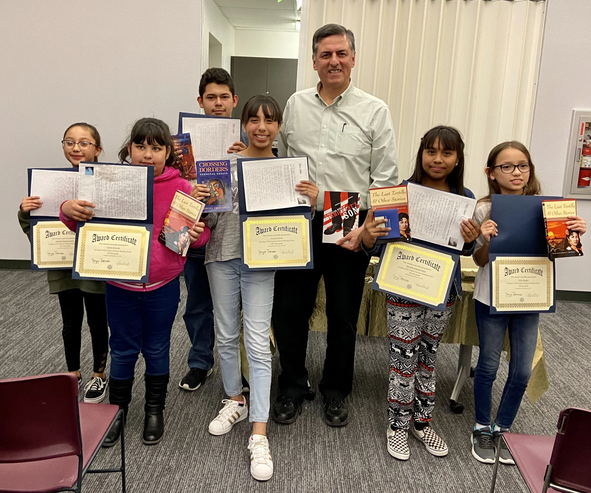 Winners of Troncoso Reading Prizes, Sergio Troncoso Branch Library, 2019.