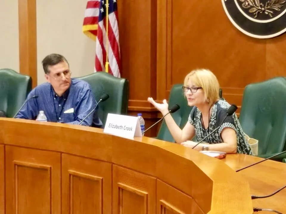 Sergio Troncoso and Elizabeth Crook at the Texas Book Festival, 2018.