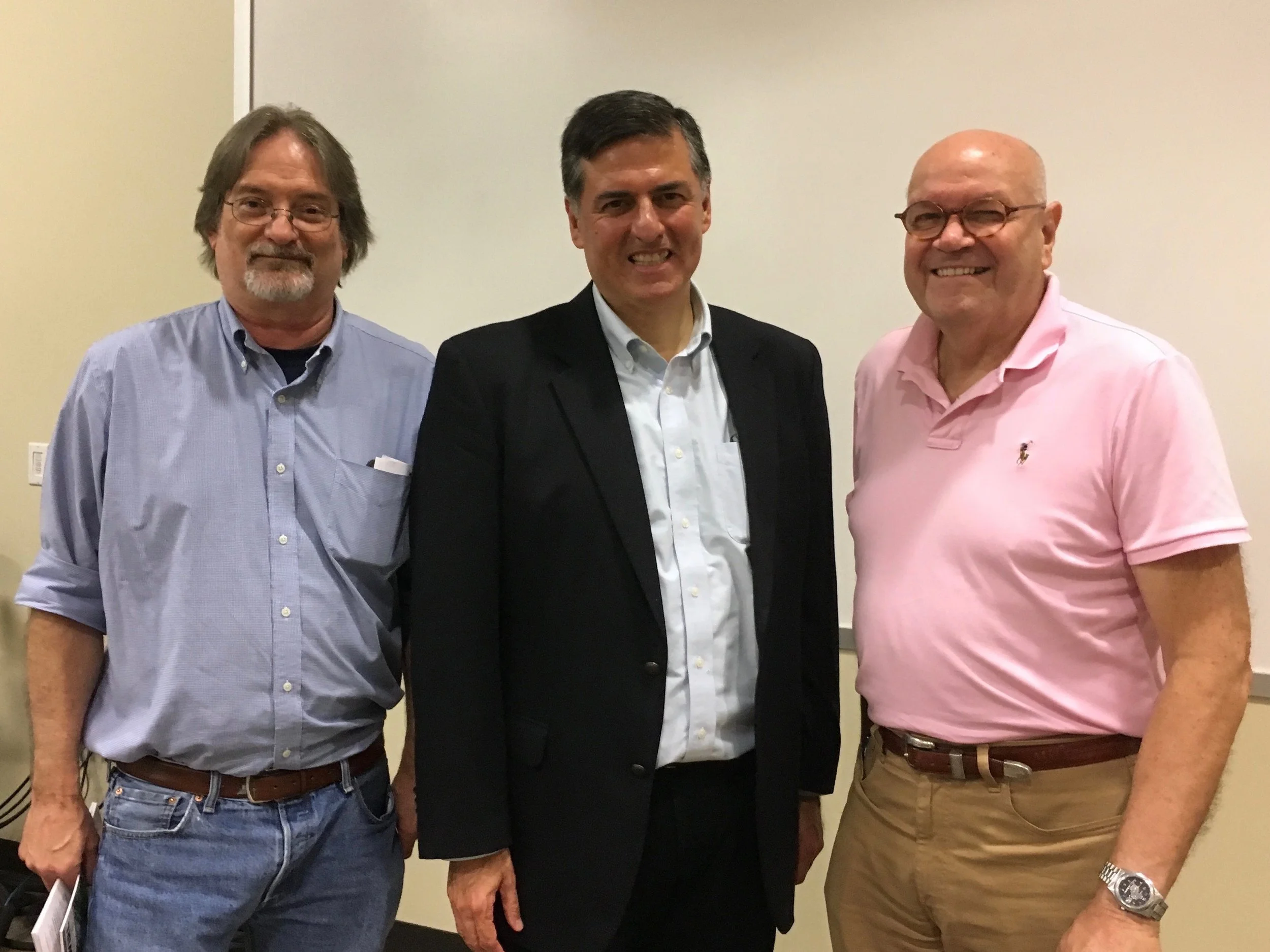 Cliff Hudder, Sergio Troncoso, Dave Parsons at Lone Star College, The Woodlands, TX, 2018.