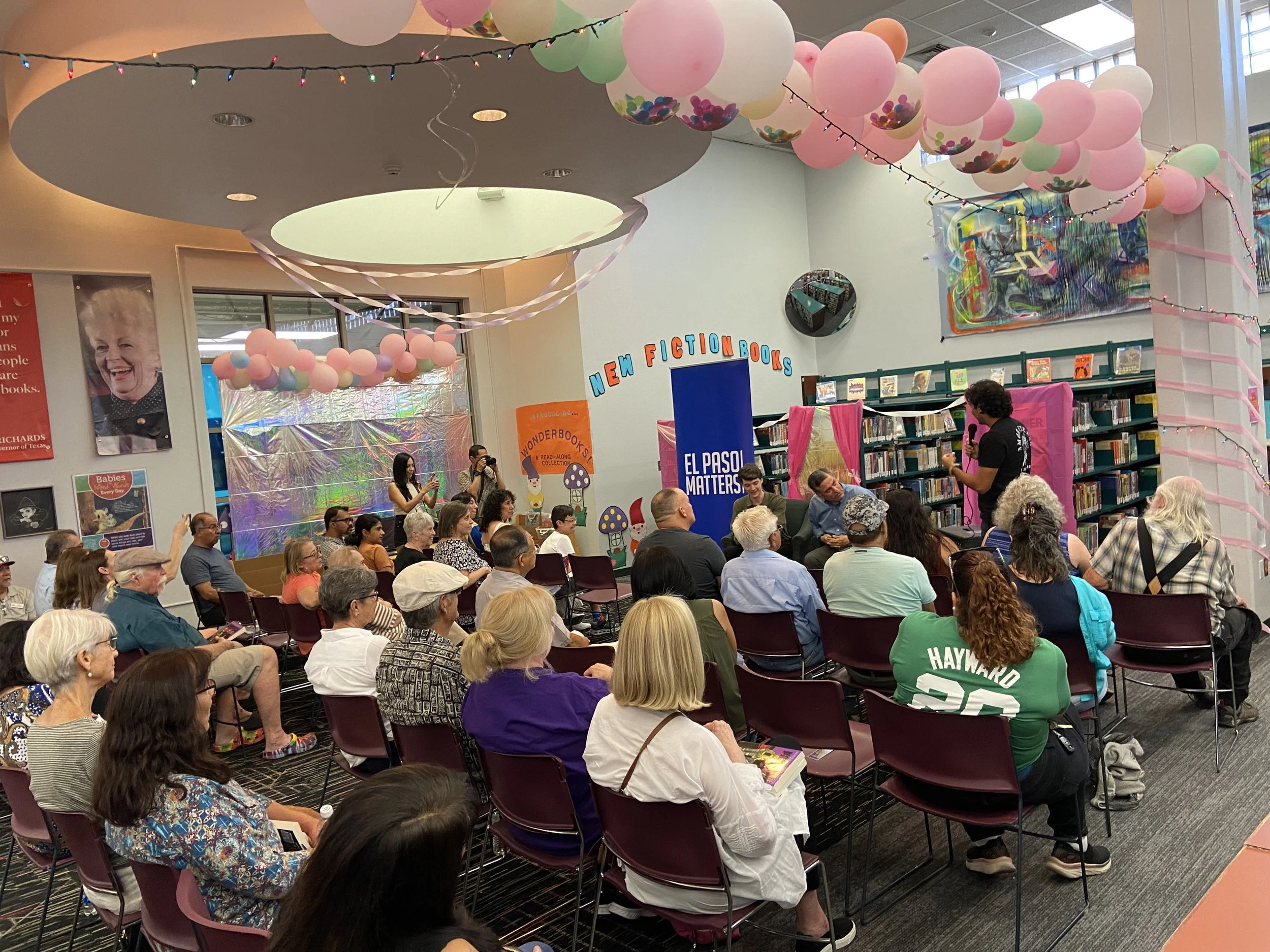 Sergio Troncoso at Sergio Troncoso Branch Library for El Paso Matters Book Club, 2023.