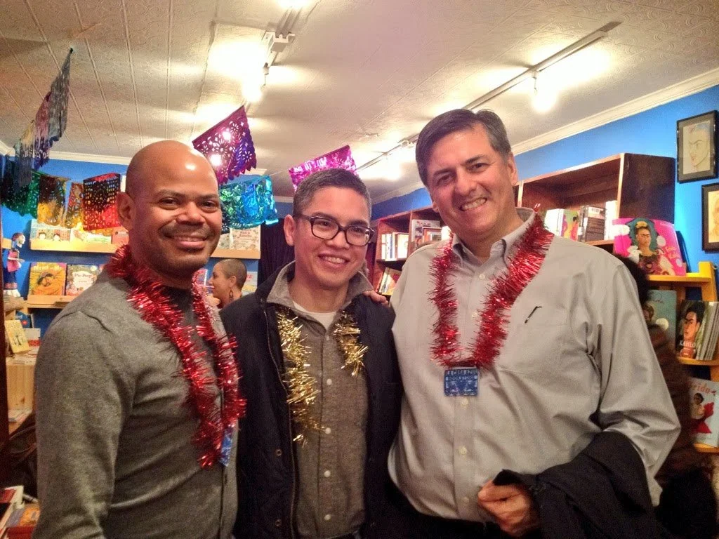 Charles Rice-Gonzalez, Erasmo Guerra, Sergio Troncoso at La Casa Azul Bookstore, New York, NY, 2013.