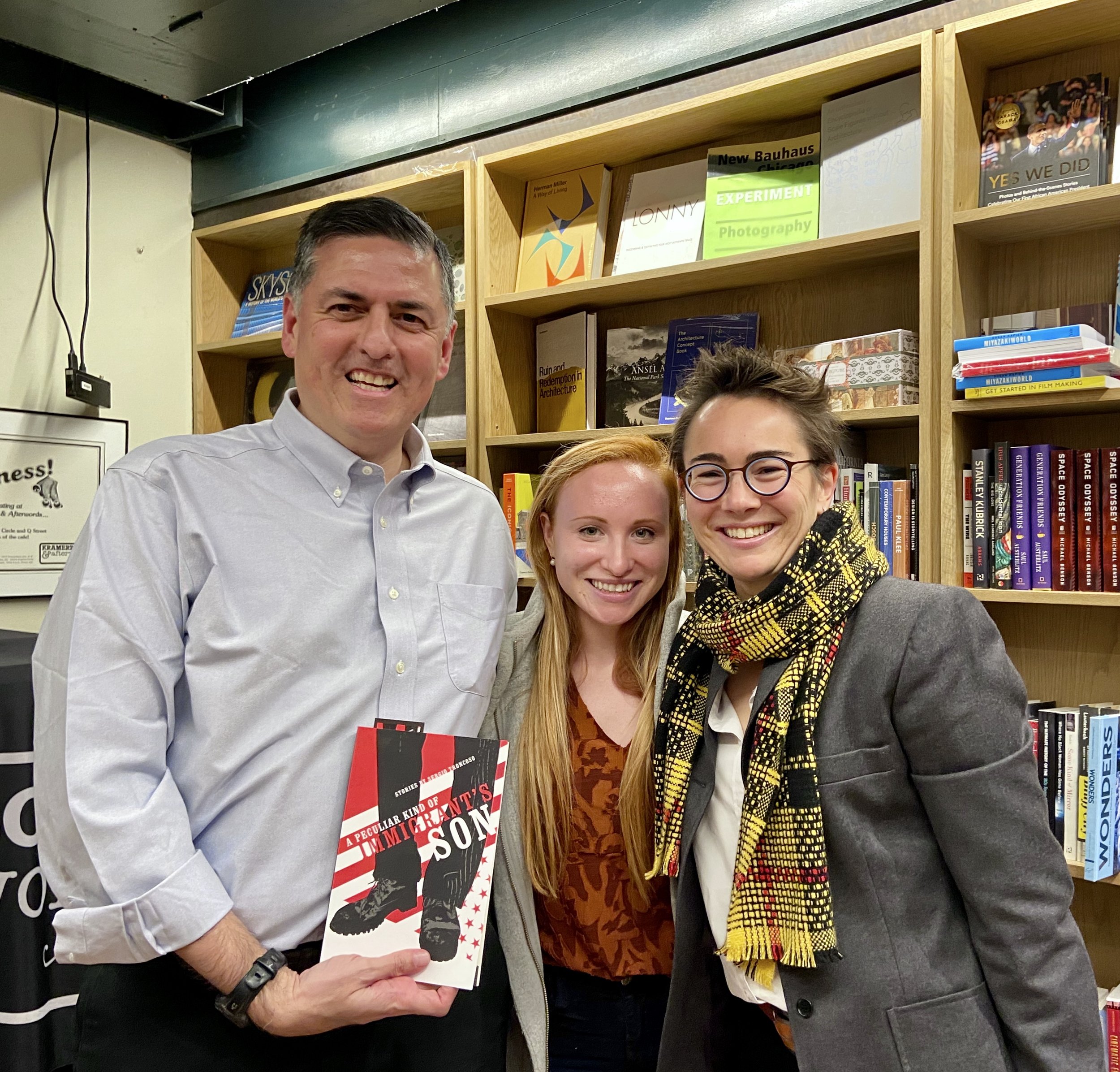 Sergio Troncoso, Margaret Cohen, Julia Cohen at KramerBooks, Washington, D.C., 2019.