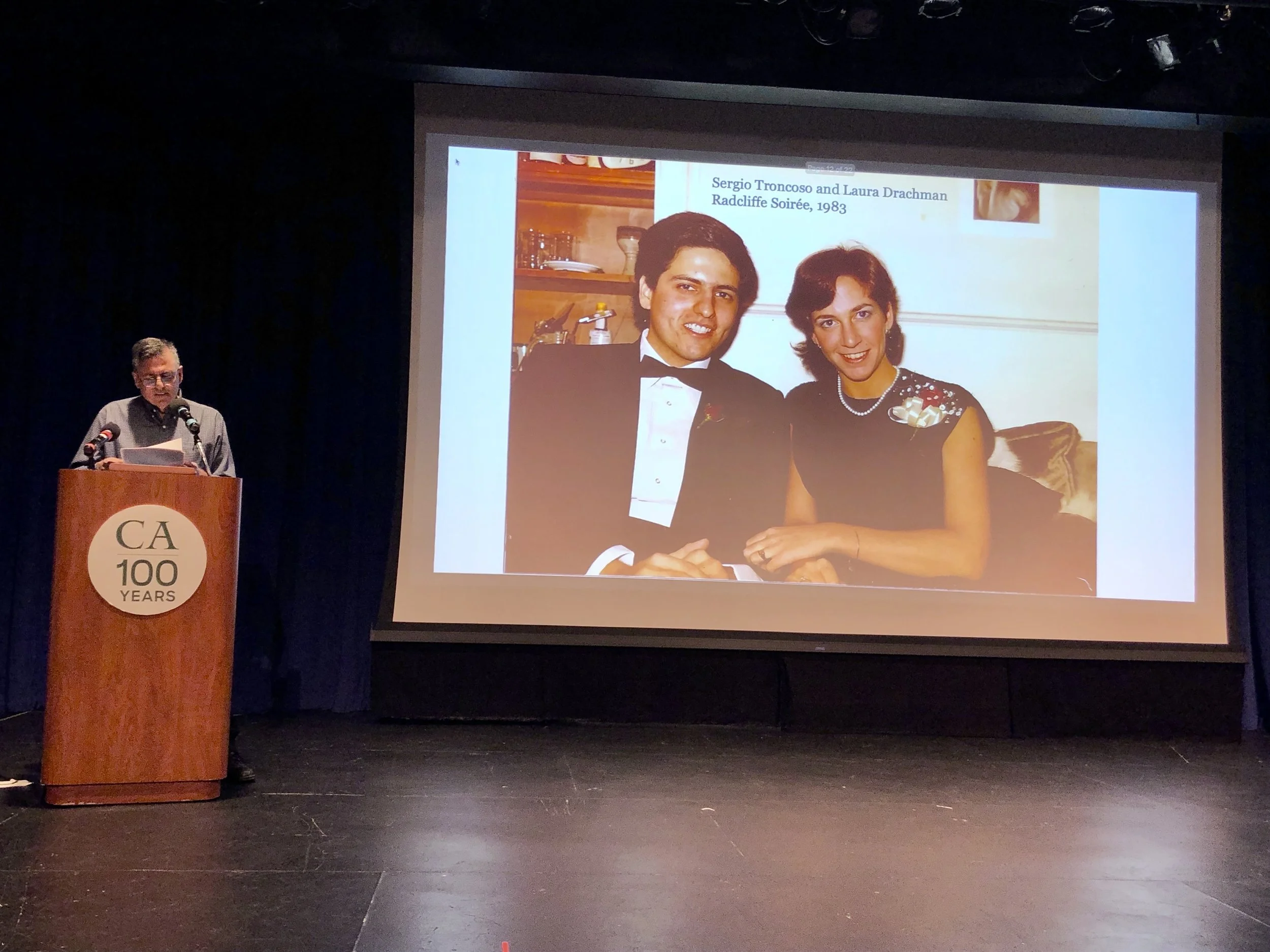 Sergio Troncoso talking to students at Concord Academy in Concord, MA, 2023.
