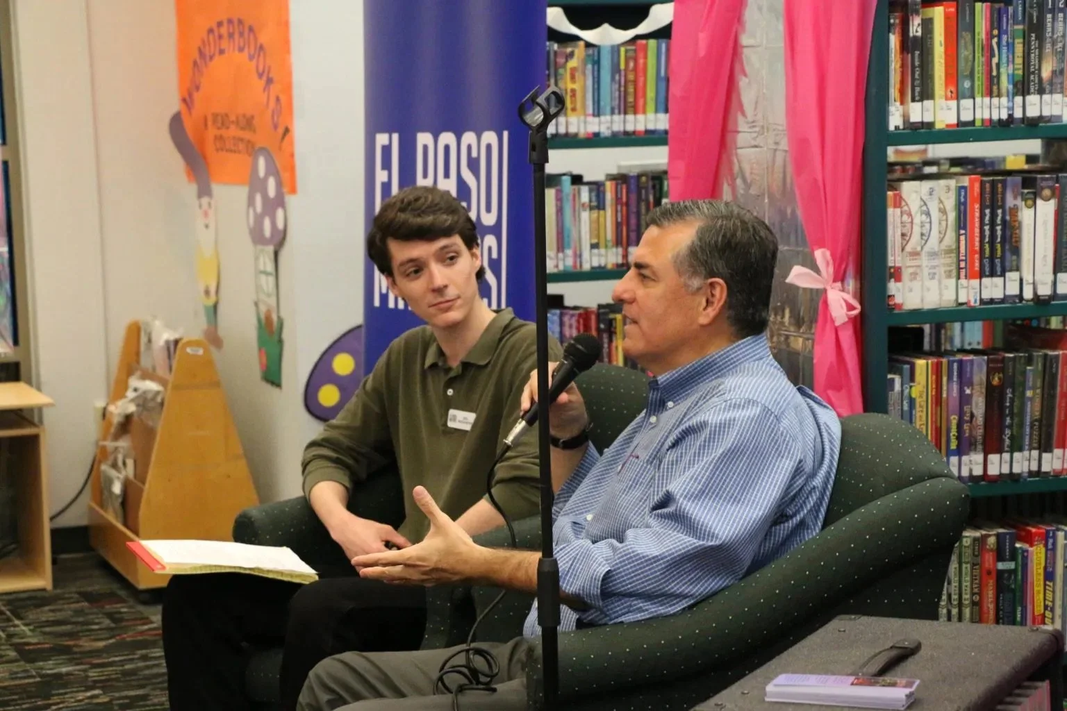 Sergio Troncoso in conversation with Diego Mendoza-Moyers of El Paso Matters, 2023.
