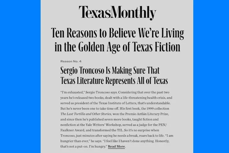 Sergio Troncoso and Texas Monthly