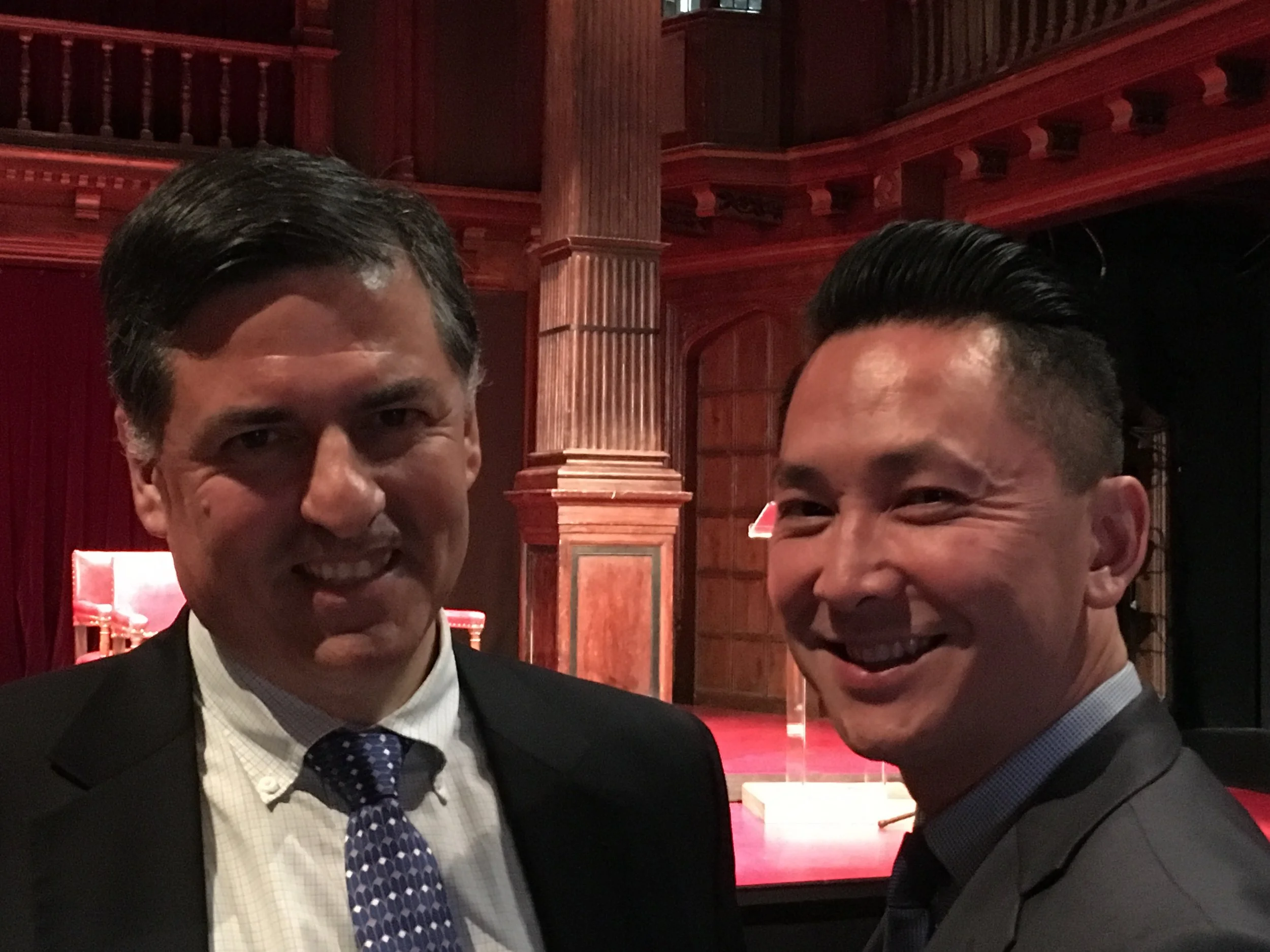 Sergio Troncoso and Viet Thanh Nguyen at PEN/Faulkner Award, Folger Shakespeare Library, Washington, D.C., 2016.