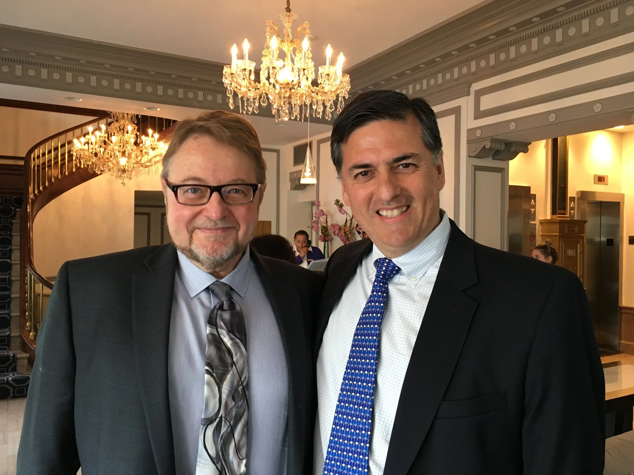 Luis Alberto Urrea and Sergio Troncoso at PEN/Faulkner Award, Folger Shakespeare Library, Washington, D.C., 2016.