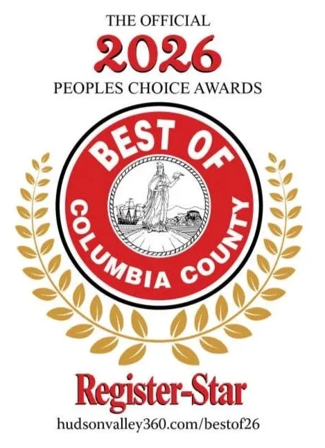 Award recognition graphic for Columbia County's Best of 2026 People's Choice Awards, featuring a seal with a statue and a laurel wreath, and labeled Register-Star.