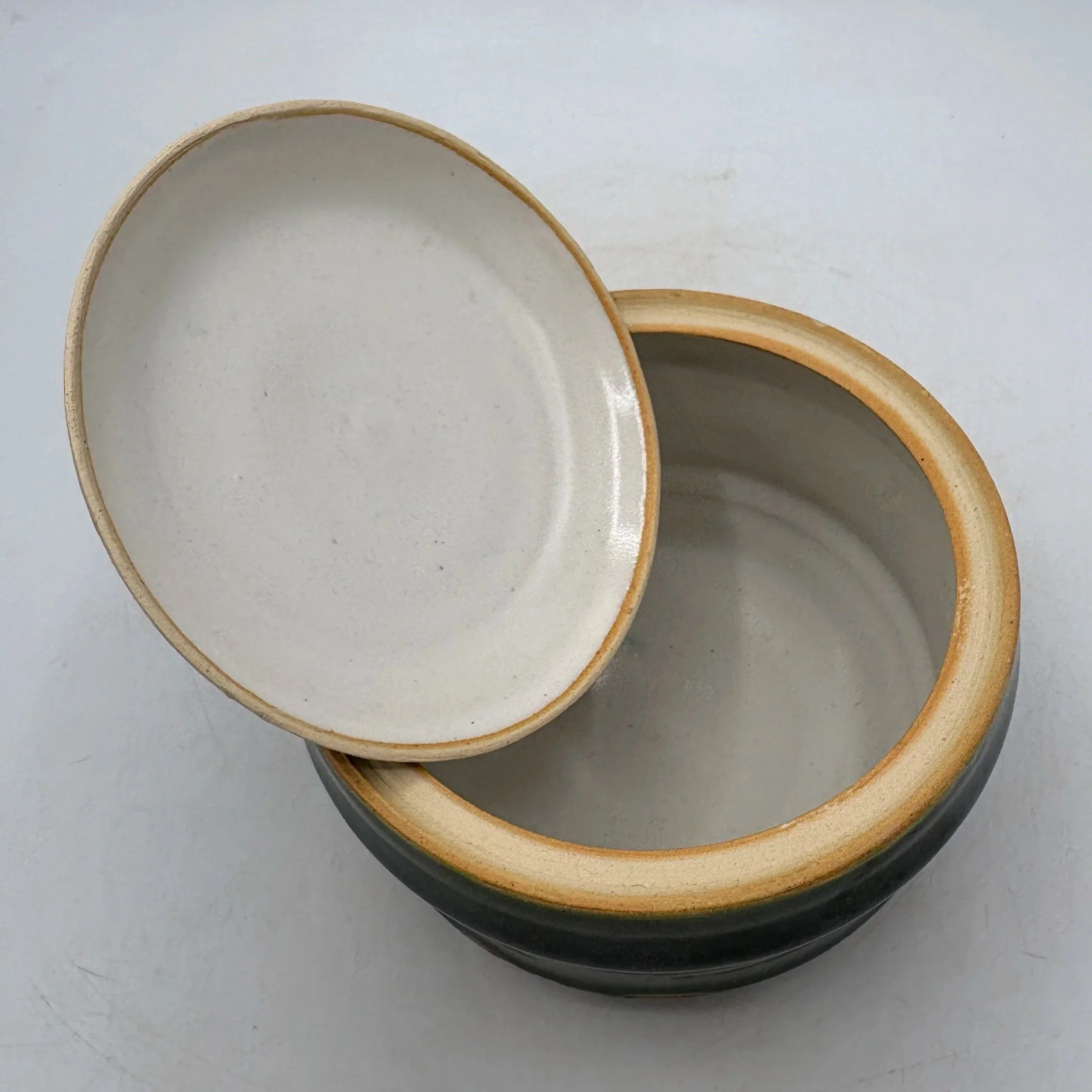 Wheel thrown mini casserole dish (open), fired to cone 06 oxidation