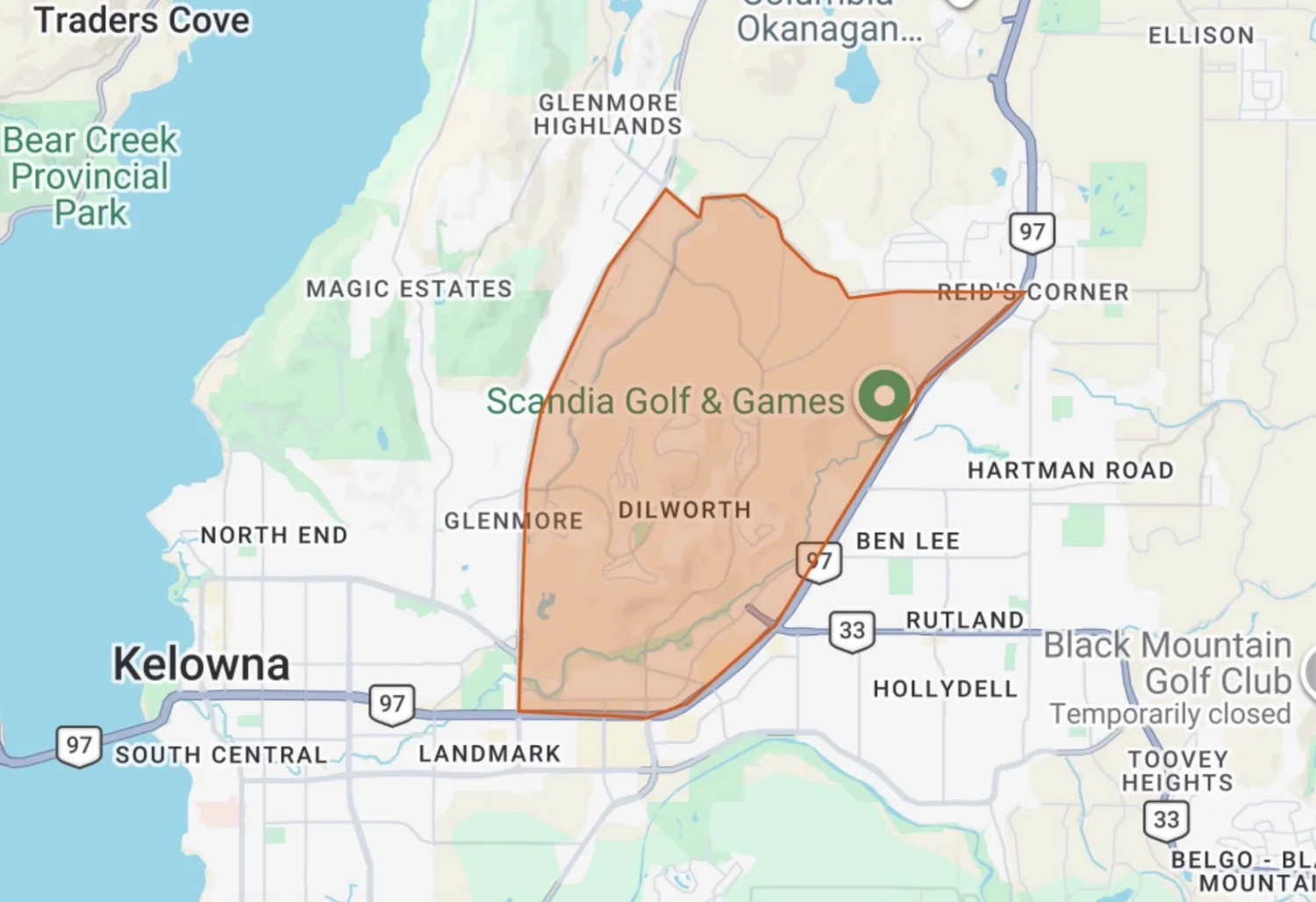Map of the Dilworth Neighbourhood Association boundary