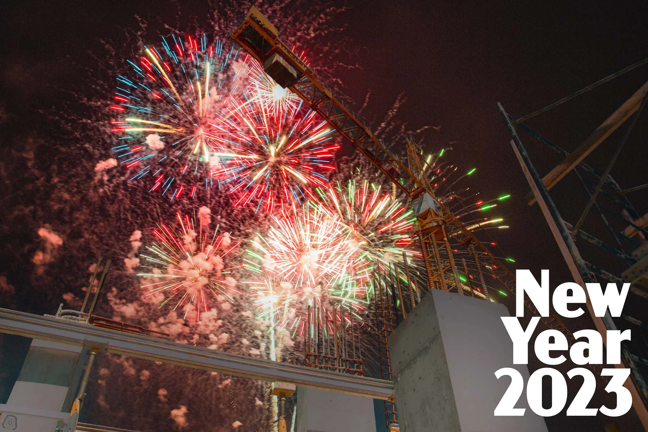 A social media post. I generated the fireworks in Photoshop. (2022)