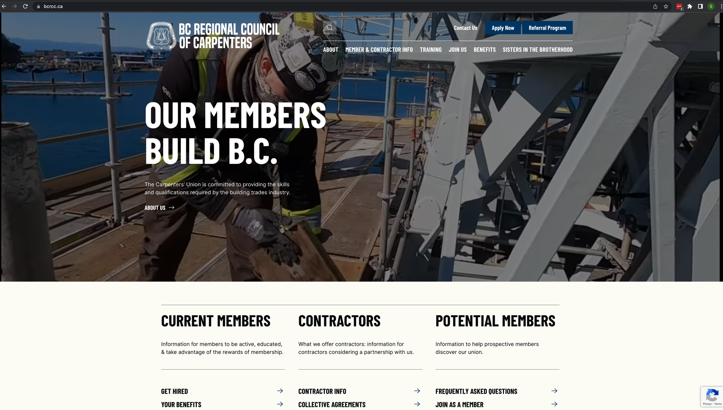 Screen snip of the main page of a website (which no longer exists) that I maintained and helped design.