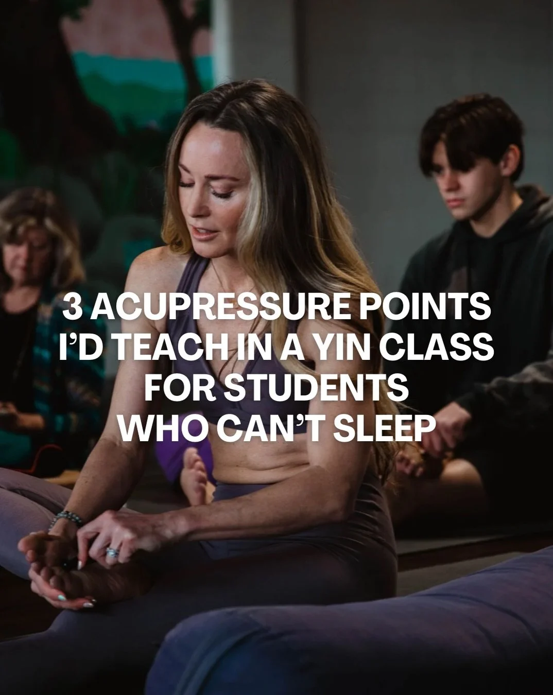 Yin teachers, 3 acupressure points can turn your next class into a bedtime routine.

Save this for the next time a student tells you they can&rsquo;t sleep.

1. KI-1 YǑNG QU&Aacute;N, on the sole of the foot just below the space between the first two