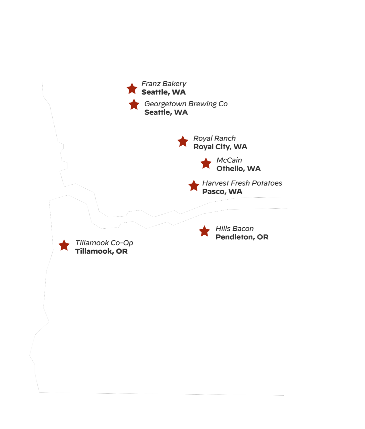 Lil Woody's Partners Map