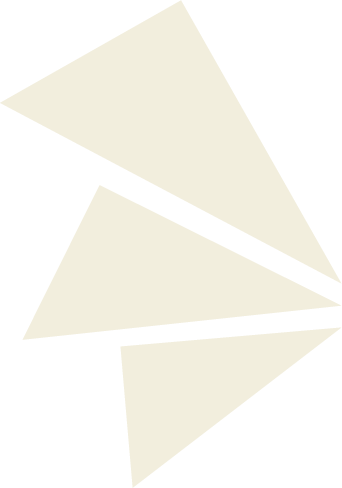 Four white triangles with a triangle at the top left, a parallelogram in the middle, and two smaller triangles at the bottom right, all on a black background.