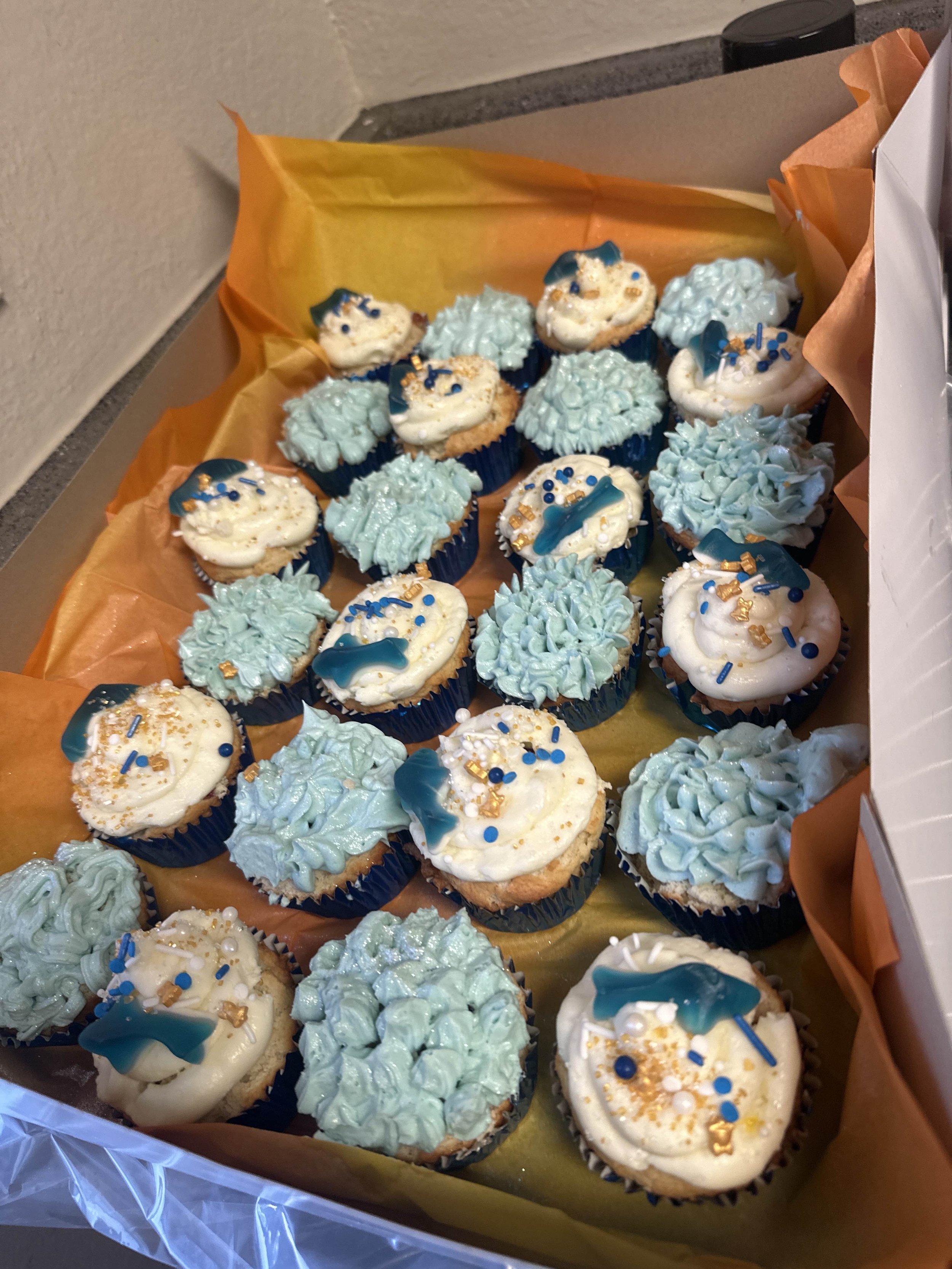 Low Sugar "Shark Attack" Cupcake Recipe