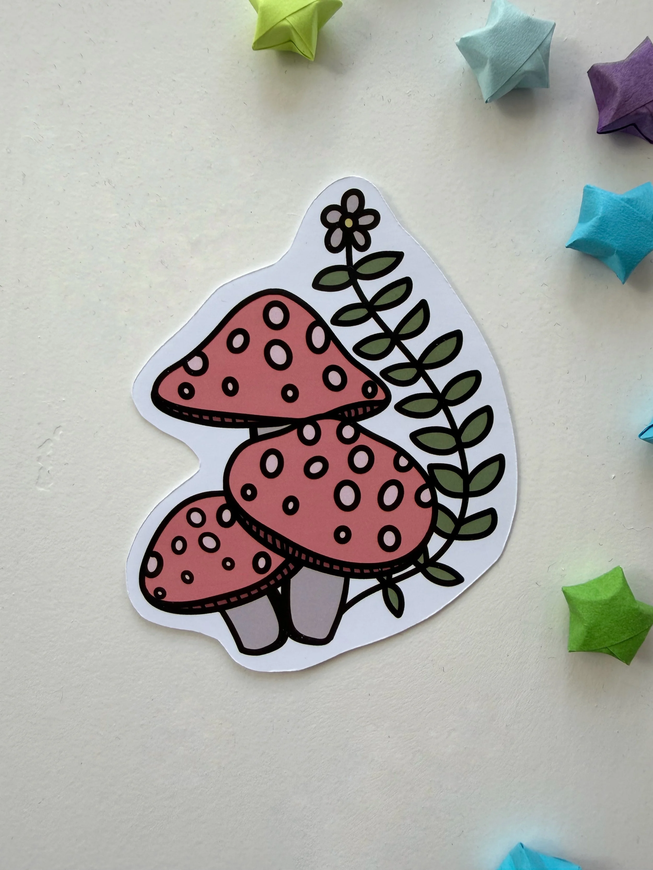 "Pink Mushrooms" Sticker