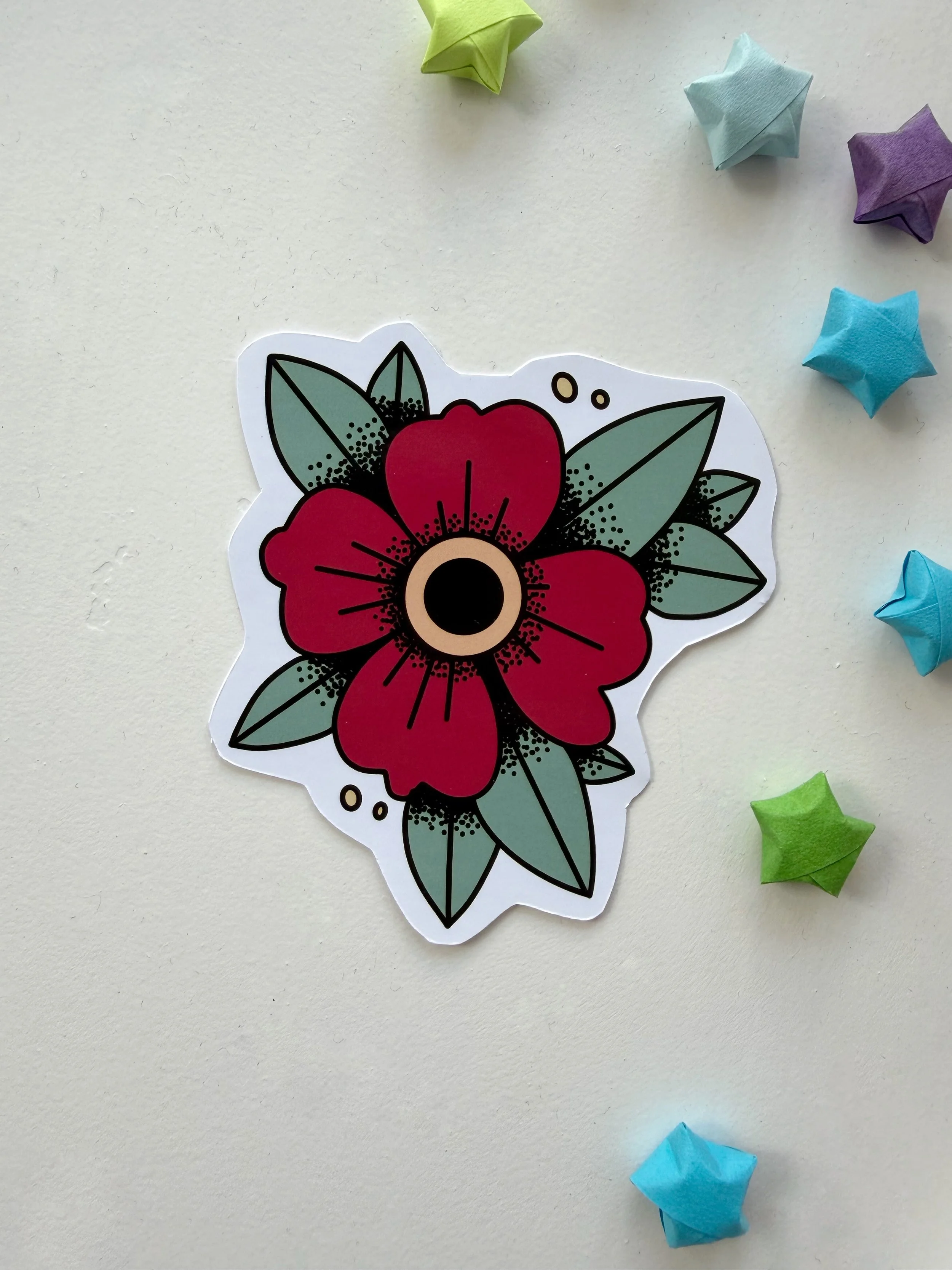 "Traditional Flower" Sticker
