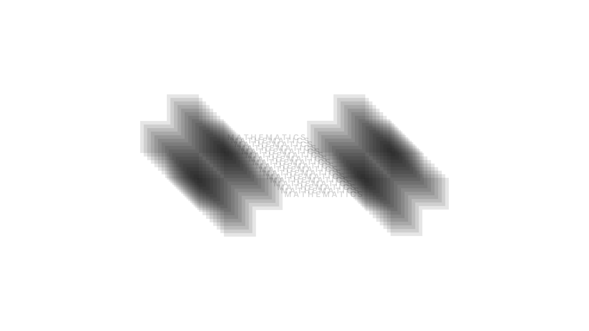 Black and white pixelated graphic with the words "MATHEMATICS" repeated in the center.