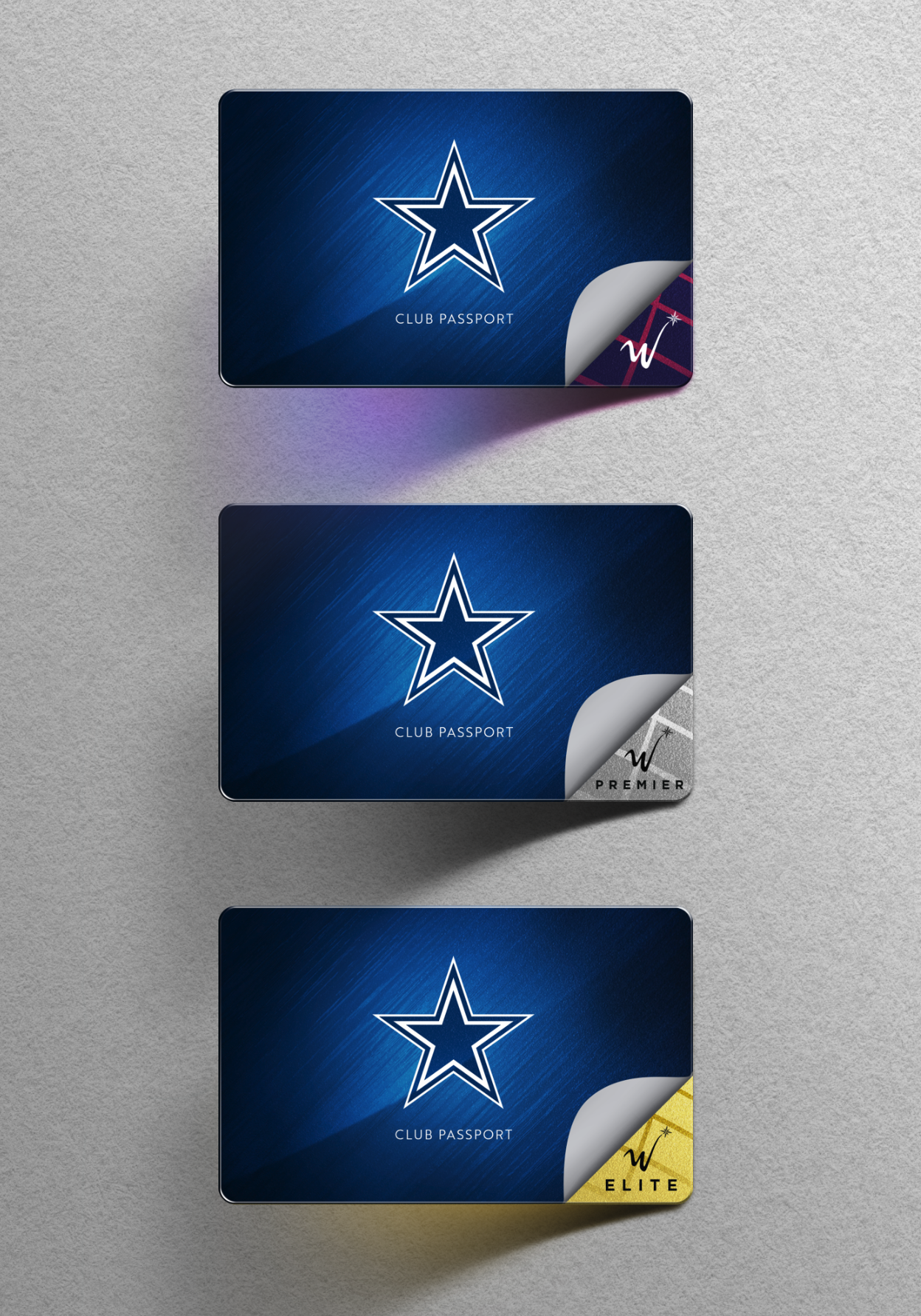 Dallas Cowboys branded WinStar Players Club tiered cards