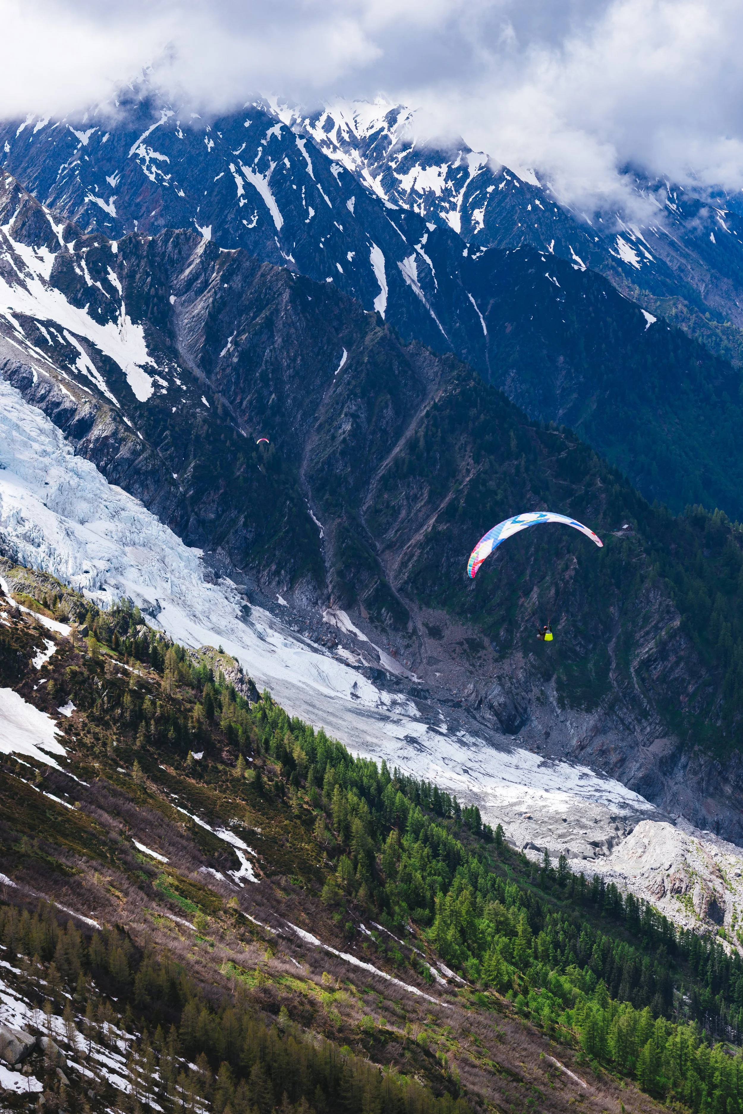 Anthony paragliding Mt. Blanc in Chamonix, France